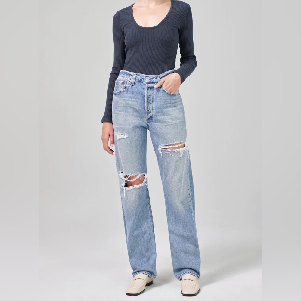 Citizens of Humanity Eva Light Wash Chamberlain Distressed High Waisted Jeans